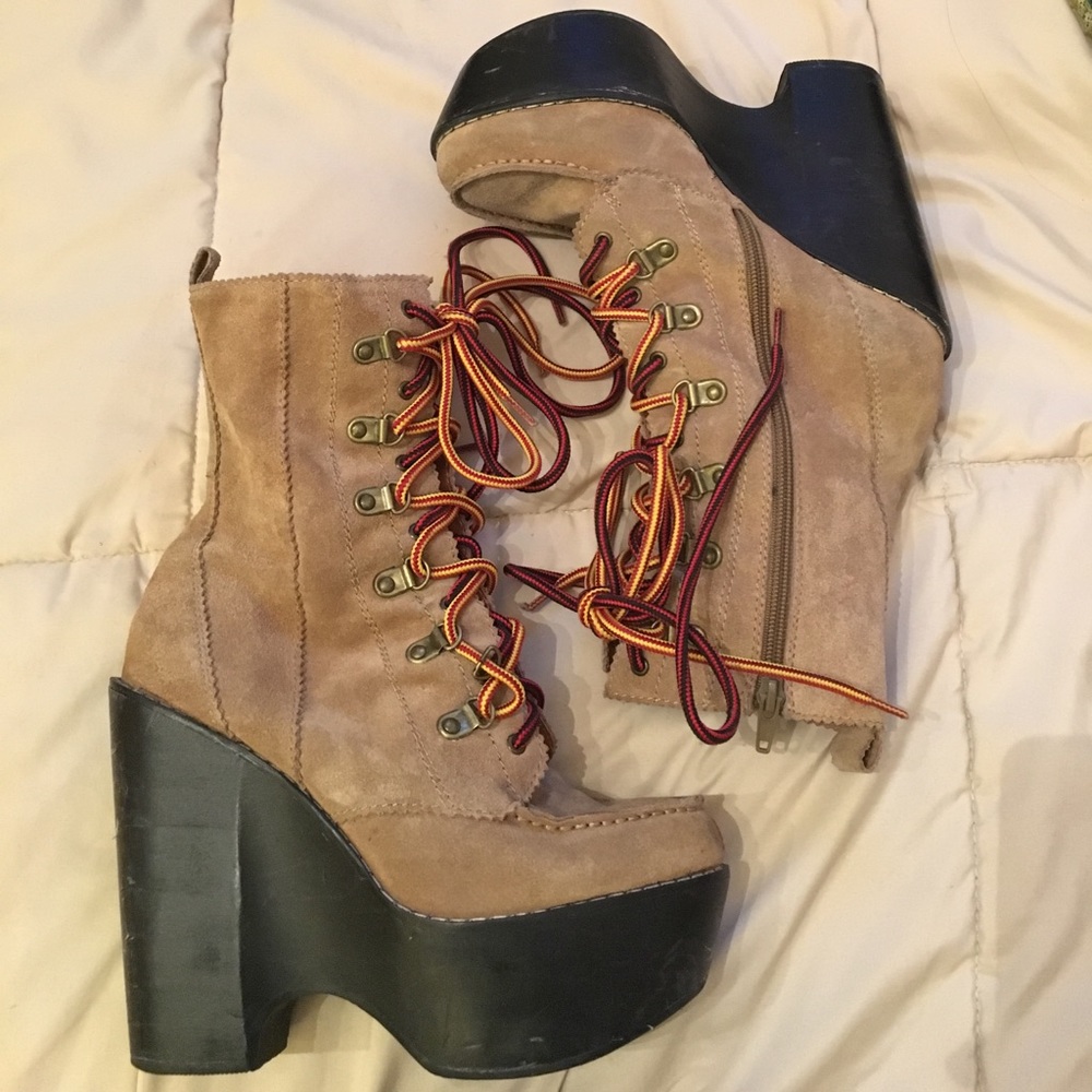 Jeffrey Campbell heeled military styled boots