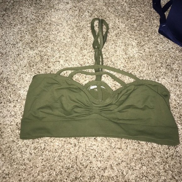 STRAPY OLIVE GREEN BRALETTE - Picture 1 of 1
