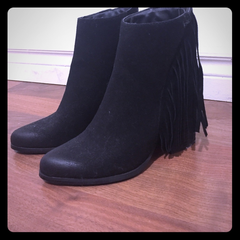 Suede heel booties
