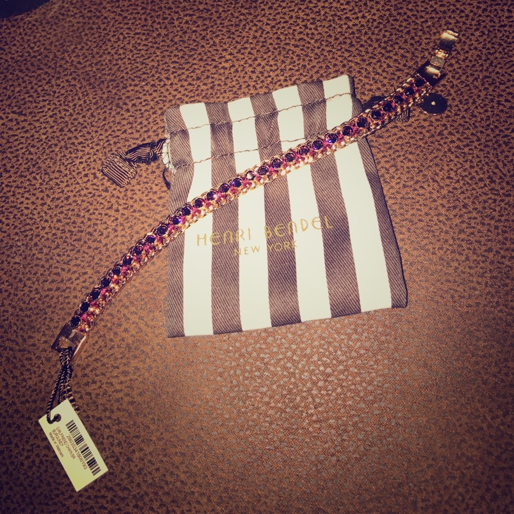 Henri Bendel Gold/Burgundy GirlfriendChainBracelet