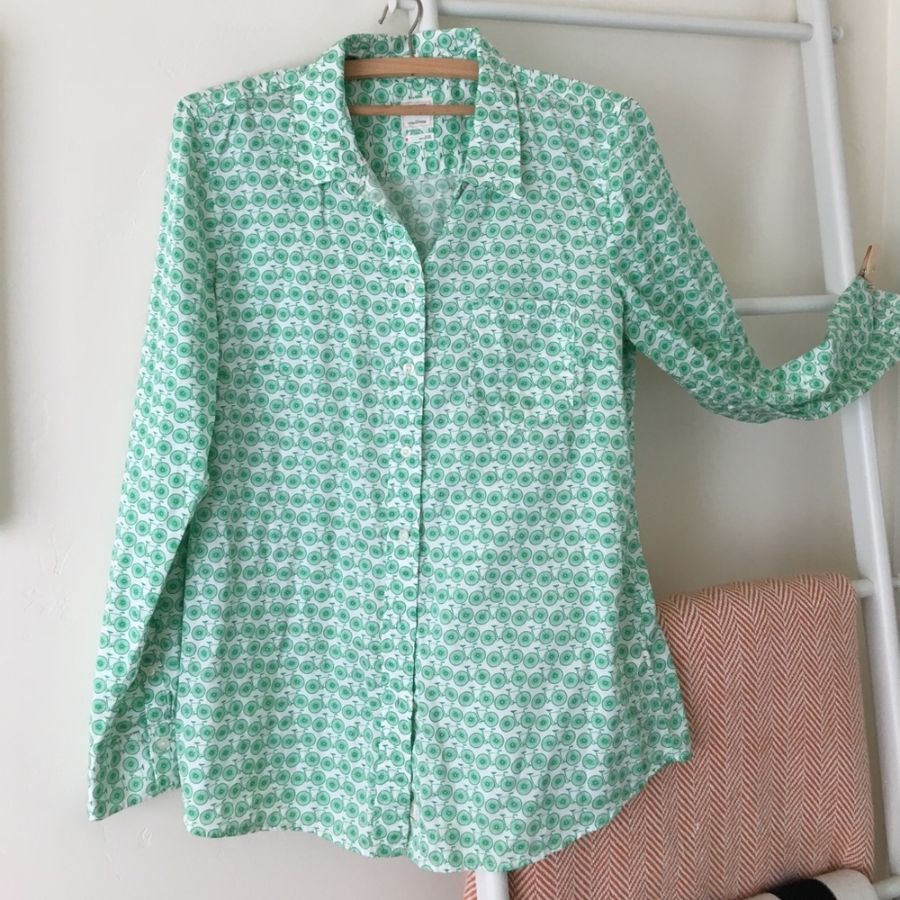Bicycle print boyfriend shirt