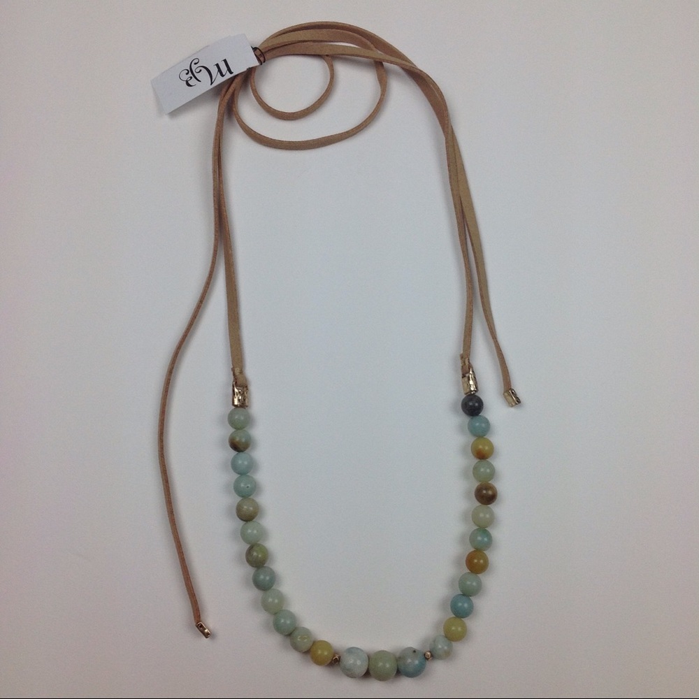 Adjustable Stone Cord Necklace NWT