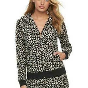 Juicy Couture Velour Hoodie - leopard print