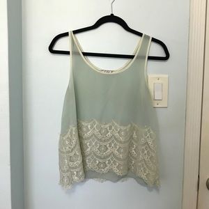 Sheer lace tank top