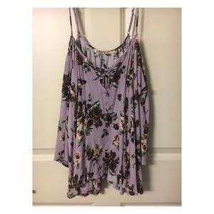 Off the Shoulder Floral Quarter Sleeve Blouse