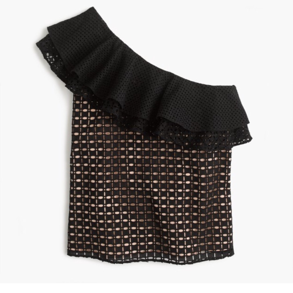 JCrewOne Shoulder Ruffle Top