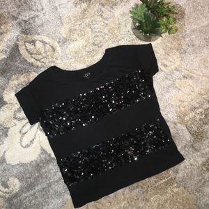 💥3 for $15💥 LOFT stripped sequin shirt