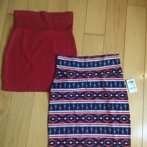 TWO pencil skirts, size small.