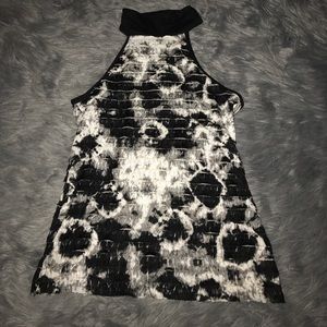 Black and white turtleneck tank
