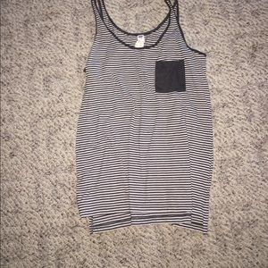 Gray and white striped tank top