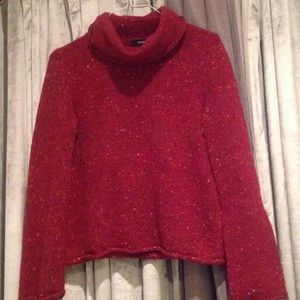 Express red knit turtleneck sweater.