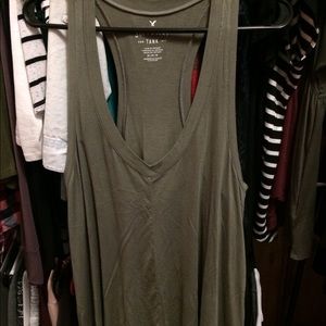 Army green soft and sexy American eagle tank top