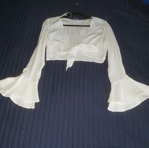Long sleeve mid tie crop top