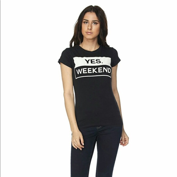 DONATION BOUND- “YES WEEKEND” Graphic Tee - Picture 1 of 5