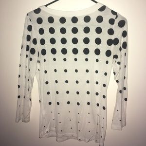 Black Polka Dot 3/4 Sleeve Top