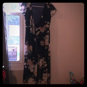 Maxi floral wrap around dress