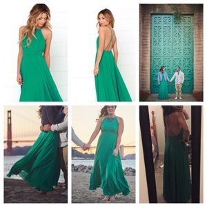 Lulus Mythical Kind of Love Green Maxi dress
