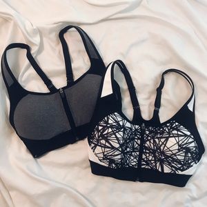 front zipper sports bras