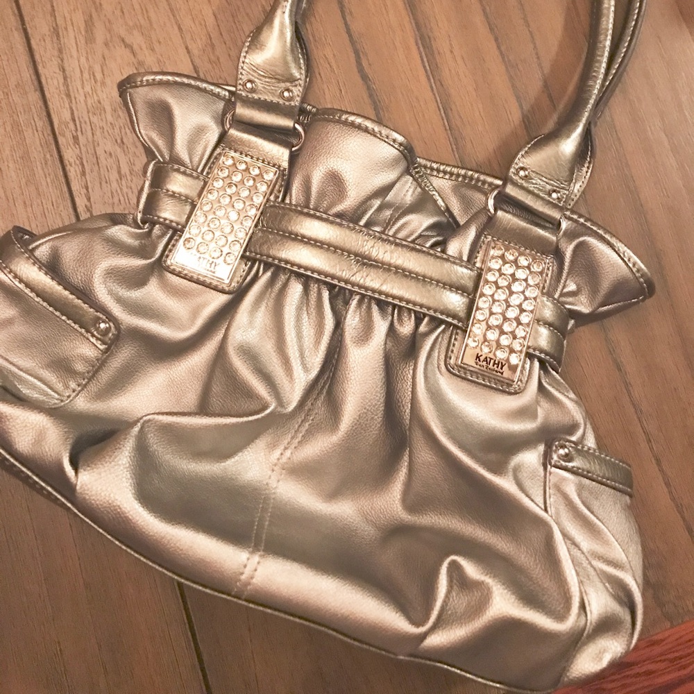 Fun Fashionable Silvery Purse with Lots of Room