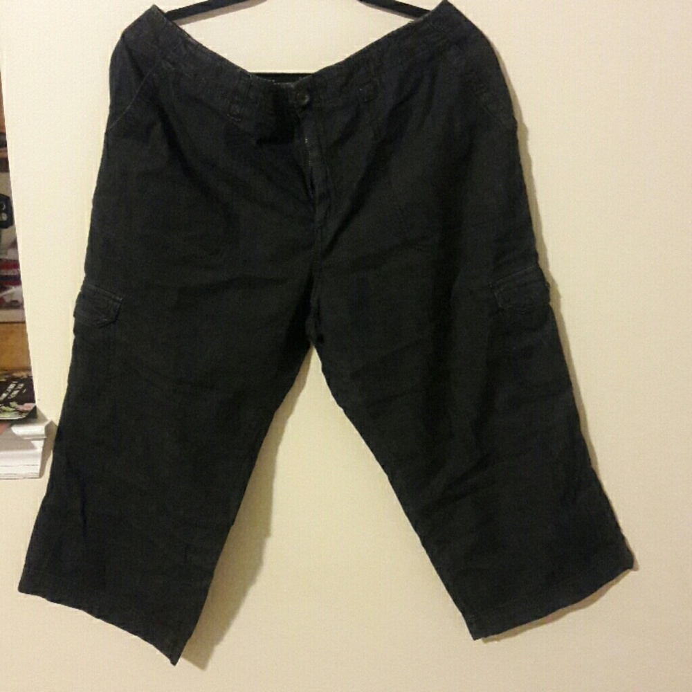 Dark denim color capris