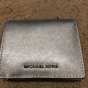 Michael Kors silver wallet NWT
