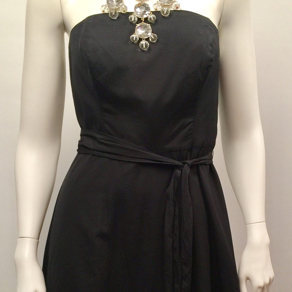 Ann Taylor Loft Black strapless cotton dress