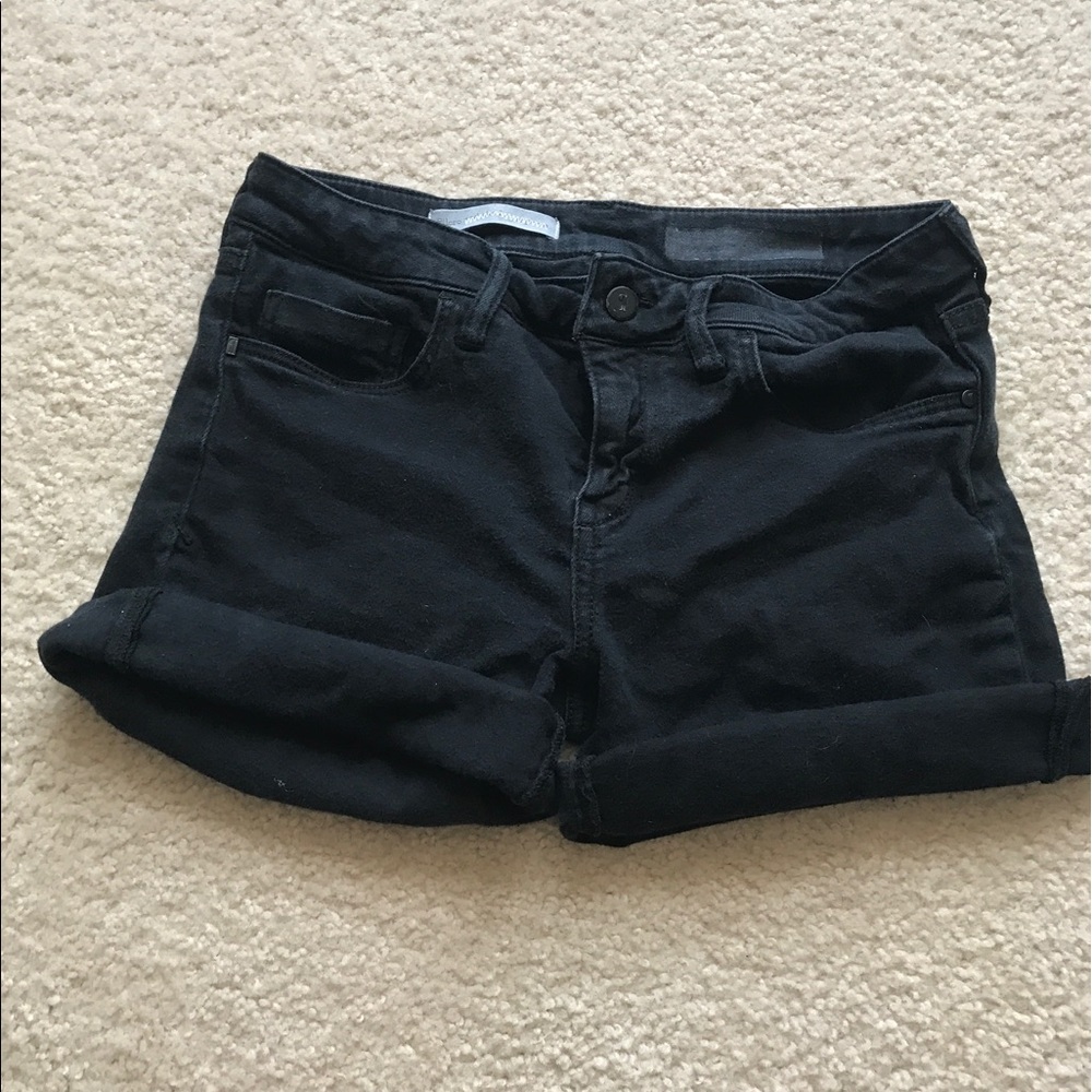 Anthropologie pilcro black roll up jean shorts