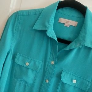 *SALE* EUC Loft Teal Utility Blouse - XS