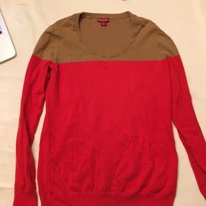 Orange and tan sweater