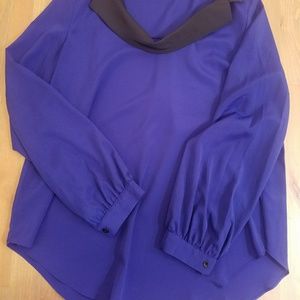 Allen B Royal Blue and Black Blouse