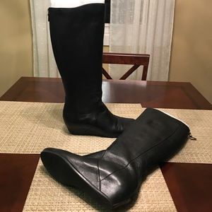 Black Wedge Heeled Boots
