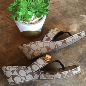 Classic Coach wedge sandals