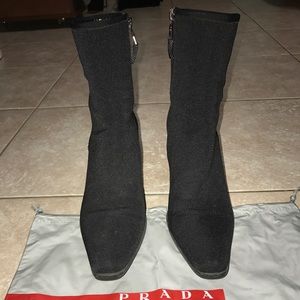 Authentic Prada side zipper ankle boots