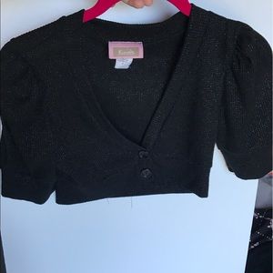 Black Sparkle Cropped Cover-up