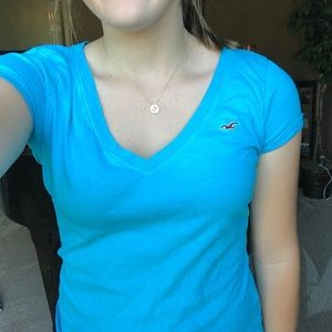 Light Blue Hollister V Neck