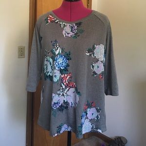 Grey Flower Sweater