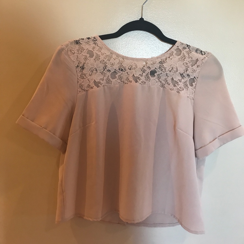 Light pink lace blouse