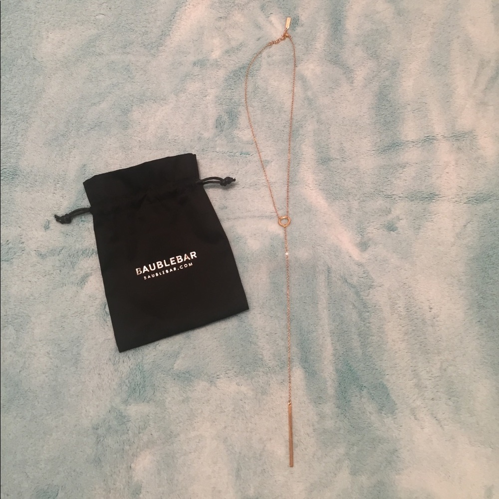 Gold baublebar lariat necklace