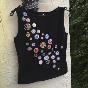 I.N. San Francisco Black British inspired T-shirt