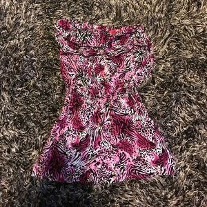 Strapless body central romper