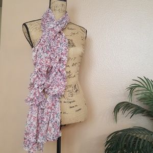 Pretty pink floral pattern scarf
