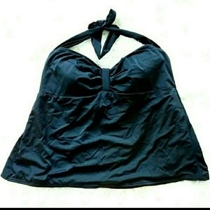 Miraclesuit 24W Black halter tankini swim top