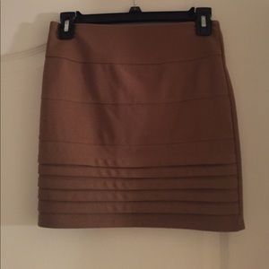 Light Brown Mini Pencil Skirt