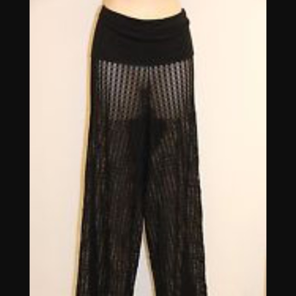 Kenneth Cole Crochet-like Cover Up foldover Pants