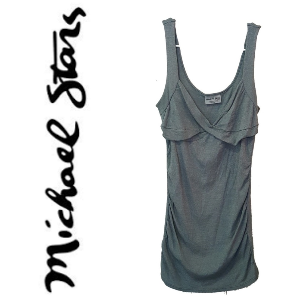 Michael Stars Metallic Silver Tunic Tank OS