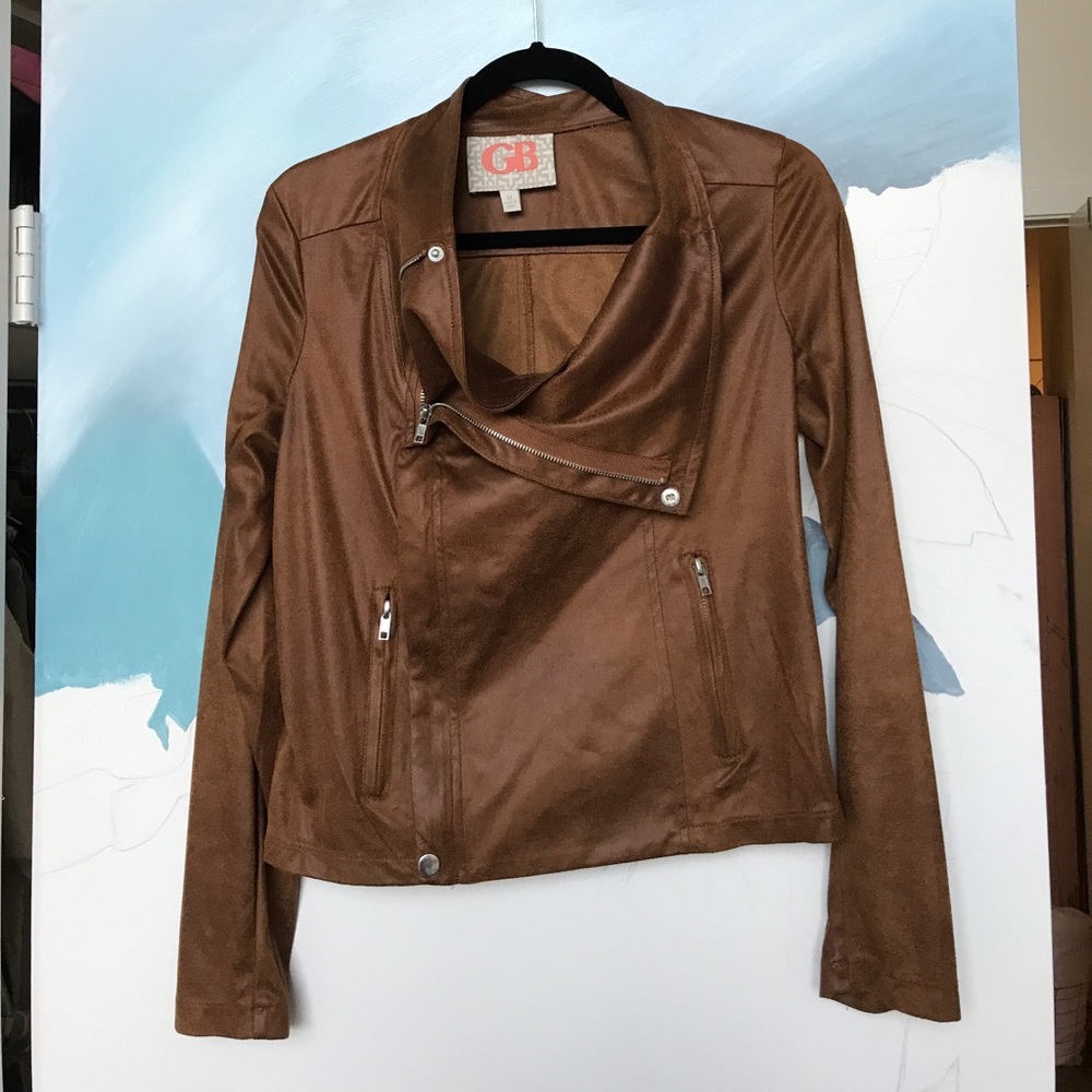 Brown Leather Moto Jacket