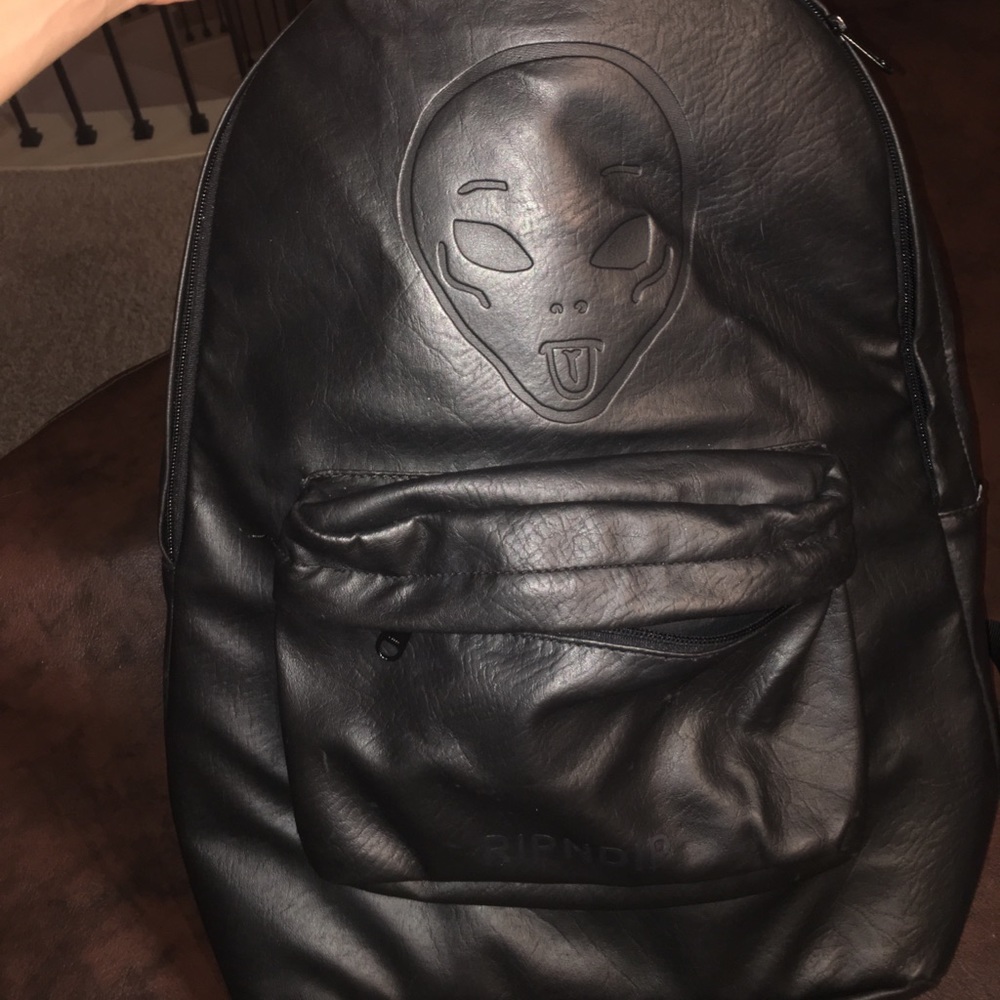 Rip n Dip black leather backpack