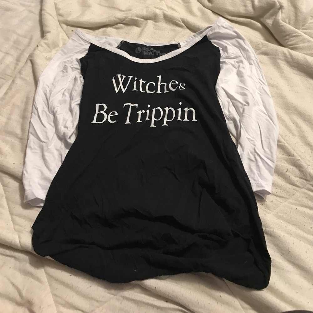 witches be trippin baseball tee