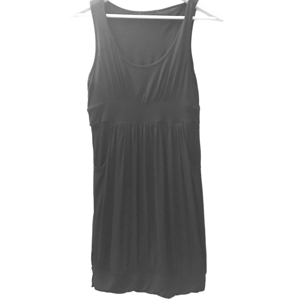 Black Bathing Suit Cover-up Dress w/ Pockets