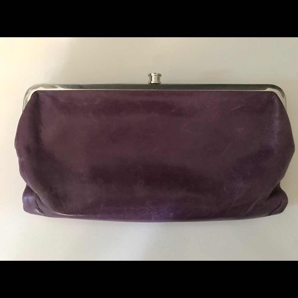 Purple double clutch Hobo wallet